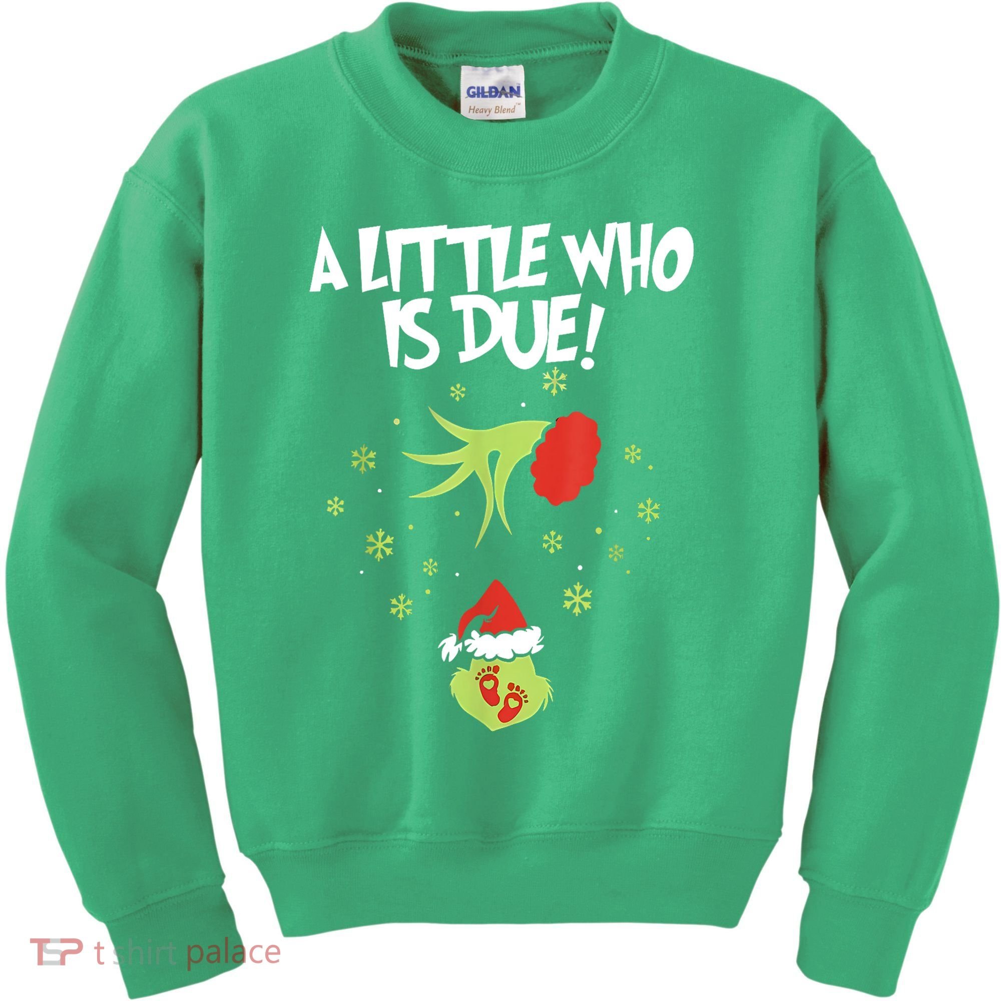 Christmas A Little Who Is Due Pregnancy Announcement Funny Xmas Gift Kids Sweatshirt