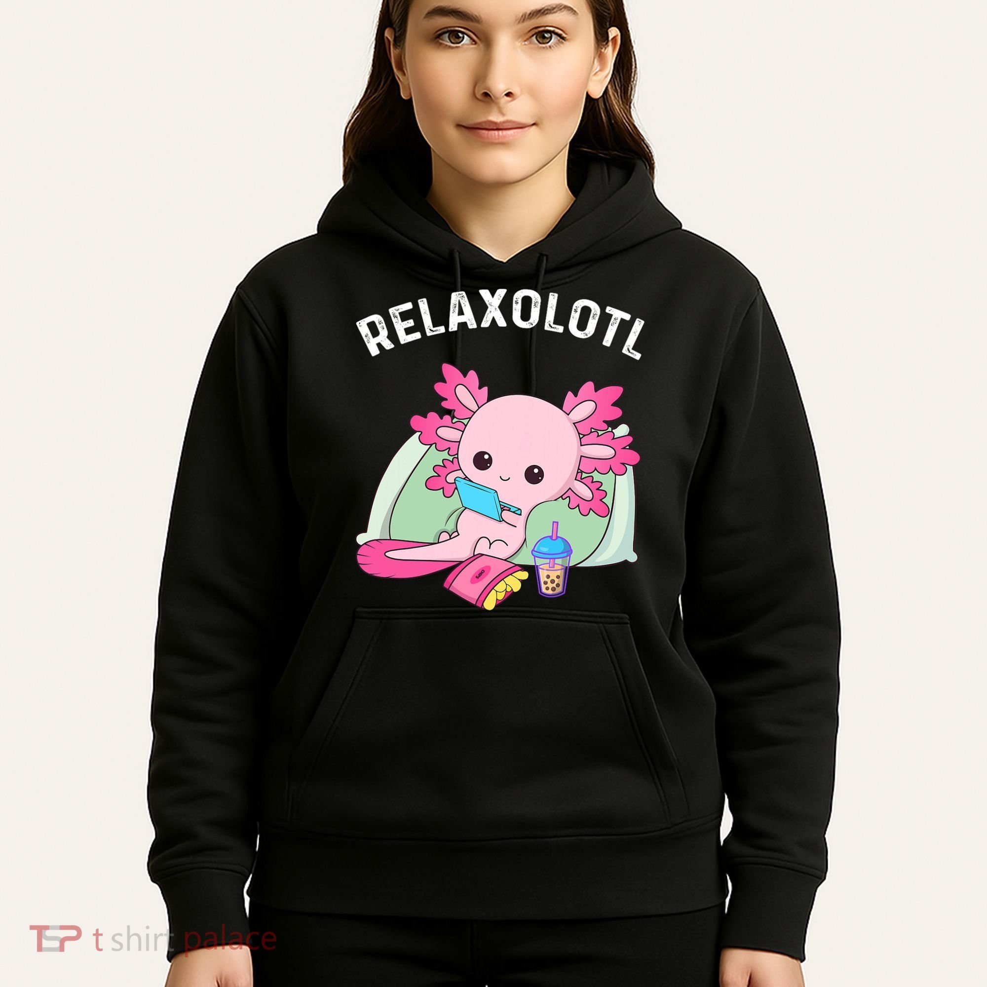 Cute Axolotl Lover Mexican Salamander Relaxolotl Hoodie
