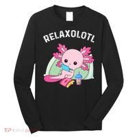 Cute Axolotl Lover Mexican Salamander Relaxolotl Long Sleeve Shirt thumb 0