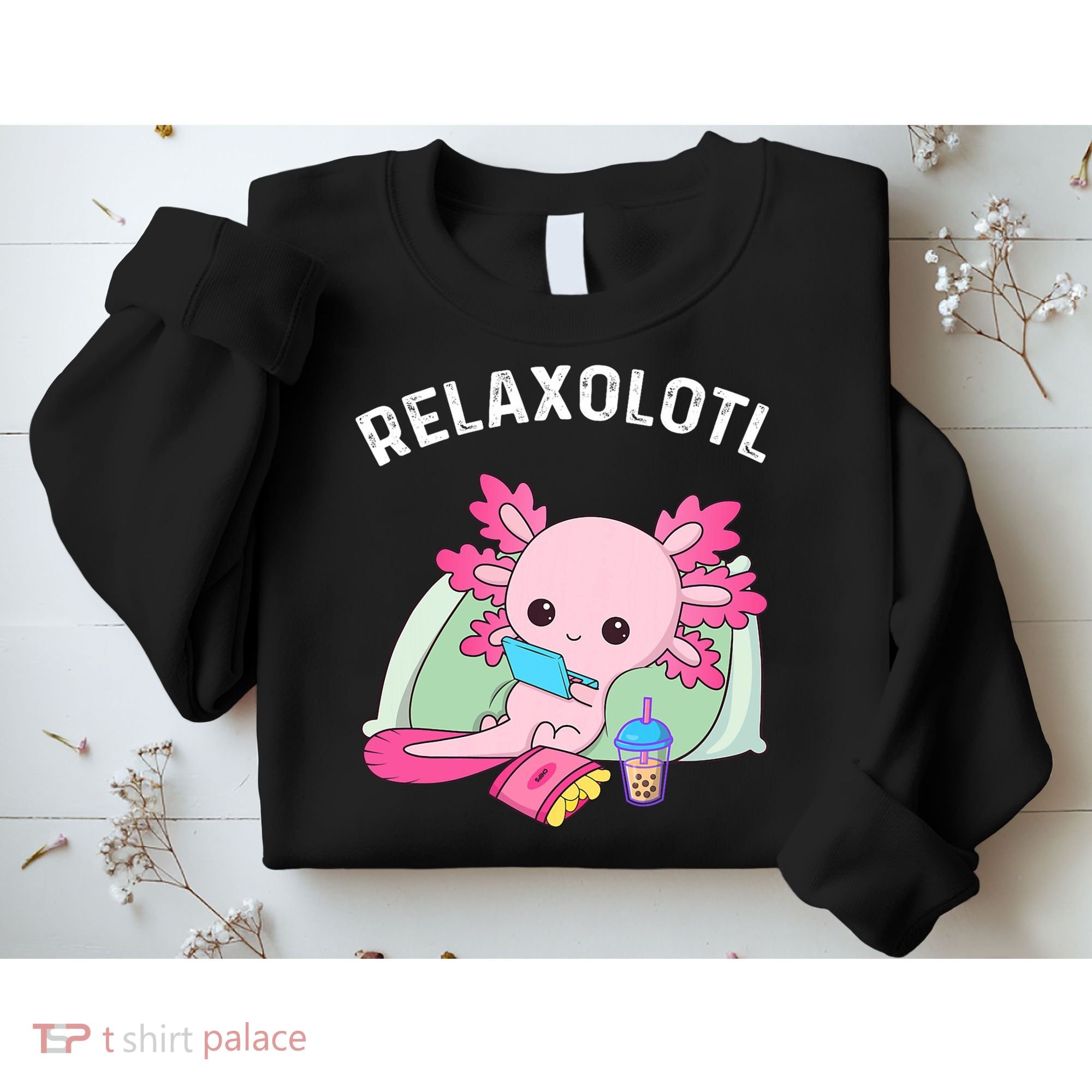 Cute Axolotl Lover Mexican Salamander Relaxolotl Sweatshirt