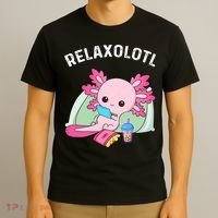Cute Axolotl Lover Mexican Salamander Relaxolotl T-Shirt thumb 3