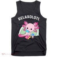 Cute Axolotl Lover Mexican Salamander Relaxolotl Tank Top thumb 0