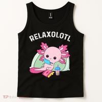 Cute Axolotl Lover Mexican Salamander Relaxolotl Tank Top thumb 2