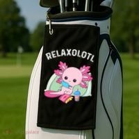 Cute Axolotl Lover Mexican Salamander Relaxolotl Golf Towel thumb 2