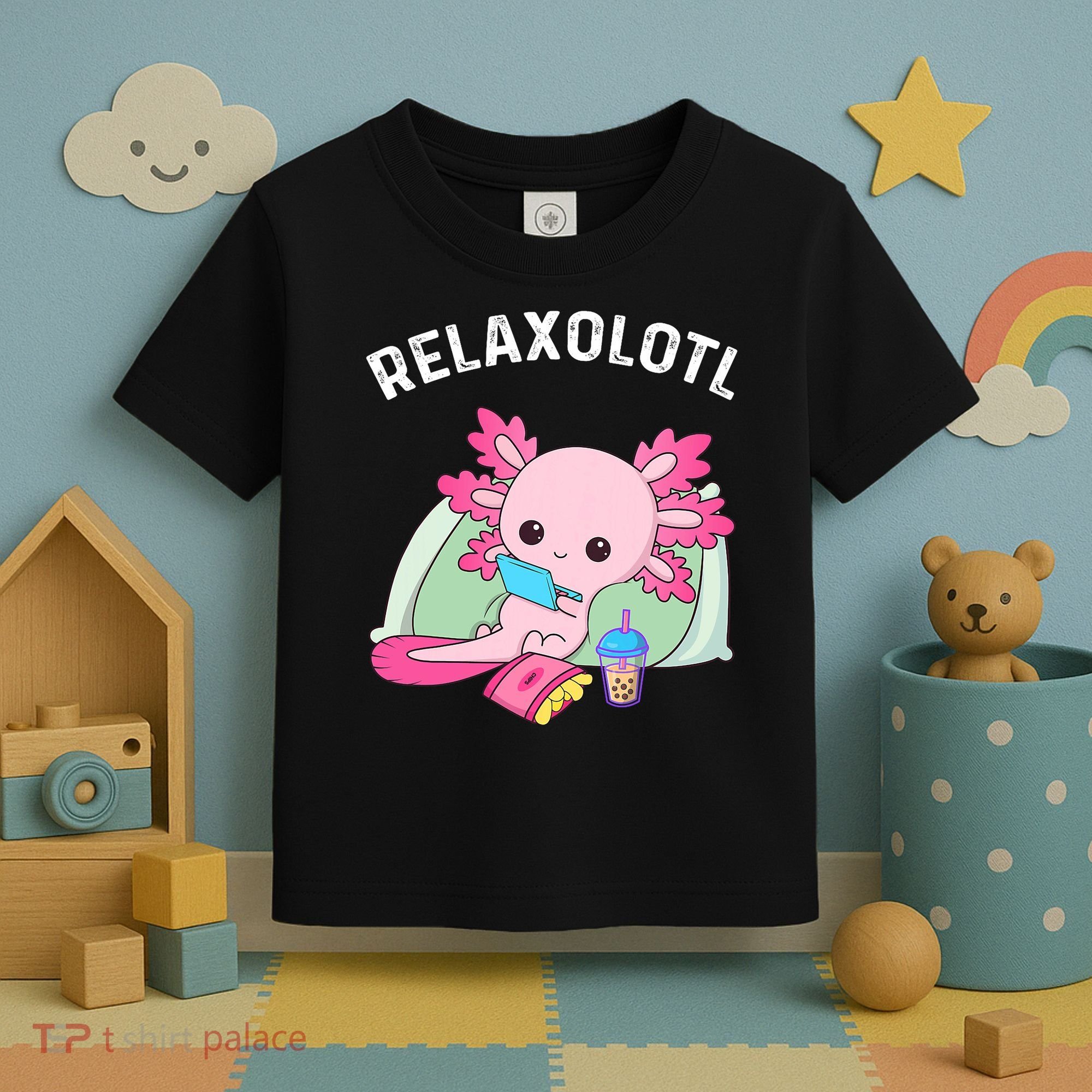Cute Axolotl Lover Mexican Salamander Relaxolotl Toddler T-Shirt