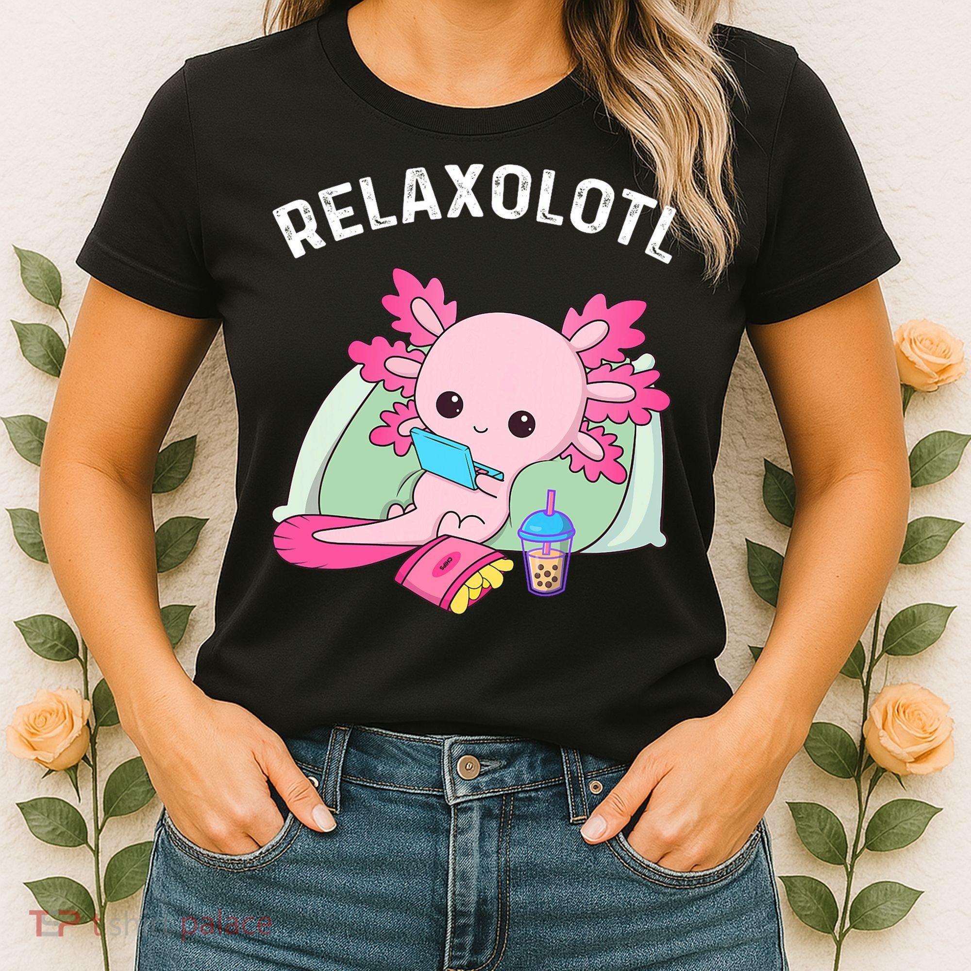 Cute Axolotl Lover Mexican Salamander Relaxolotl Women's T-Shirt