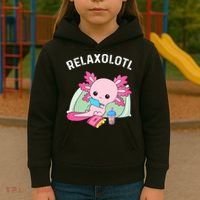 Cute Axolotl Lover Mexican Salamander Relaxolotl Kids Hoodie thumb 3