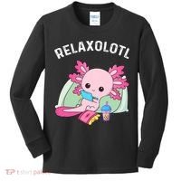 Cute Axolotl Lover Mexican Salamander Relaxolotl Kids Long Sleeve Shirt thumb 0