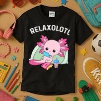 Cute Axolotl Lover Mexican Salamander Relaxolotl Kids T-Shirt thumb 3