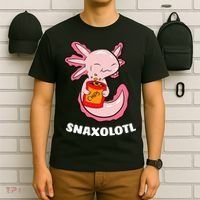 Cute Axolotl Lover Snaxolotl Kawaii Axolotl Food Sweets  T-Shirt thumb 6