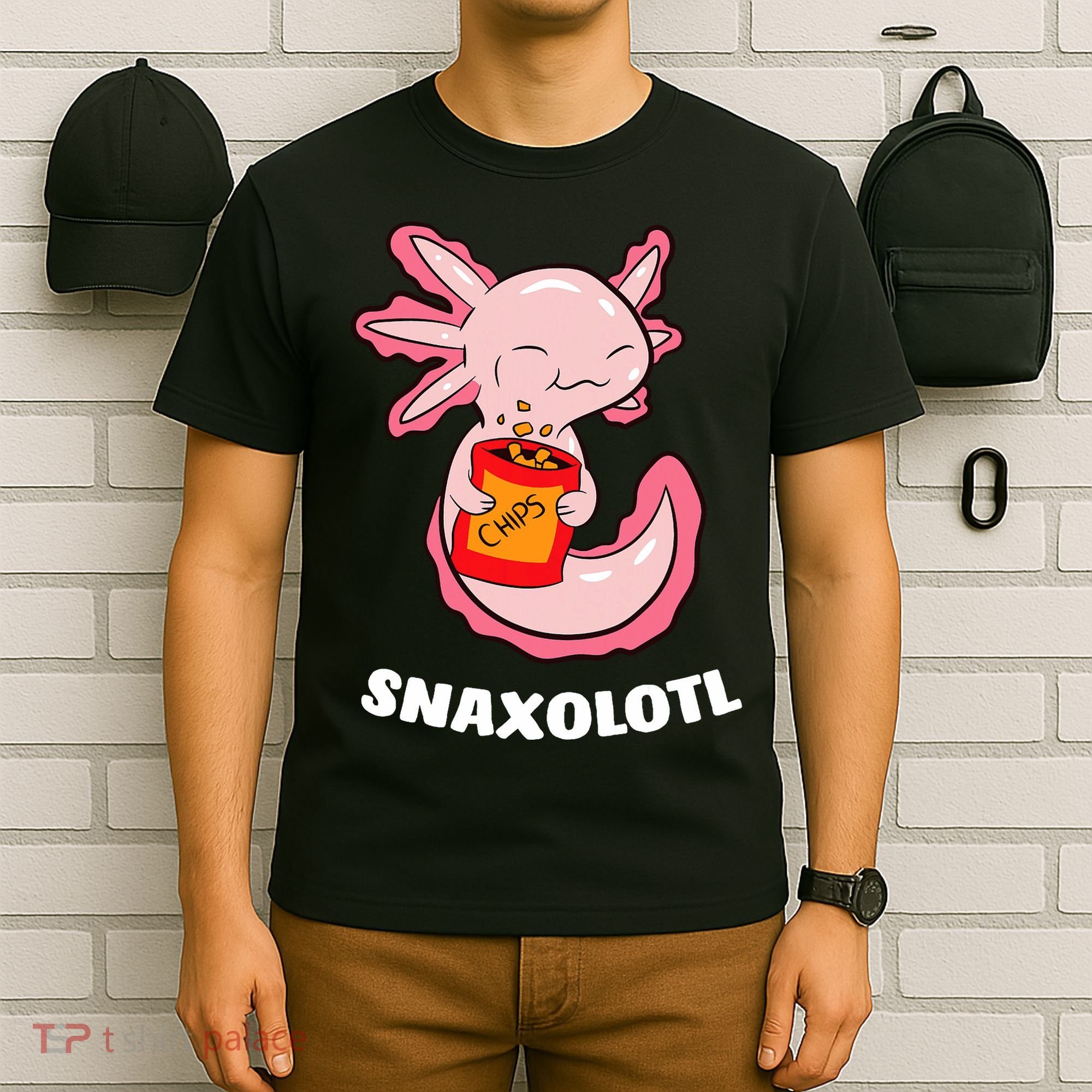 Cute Axolotl Lover Snaxolotl Kawaii Axolotl Food Sweets  T-Shirt