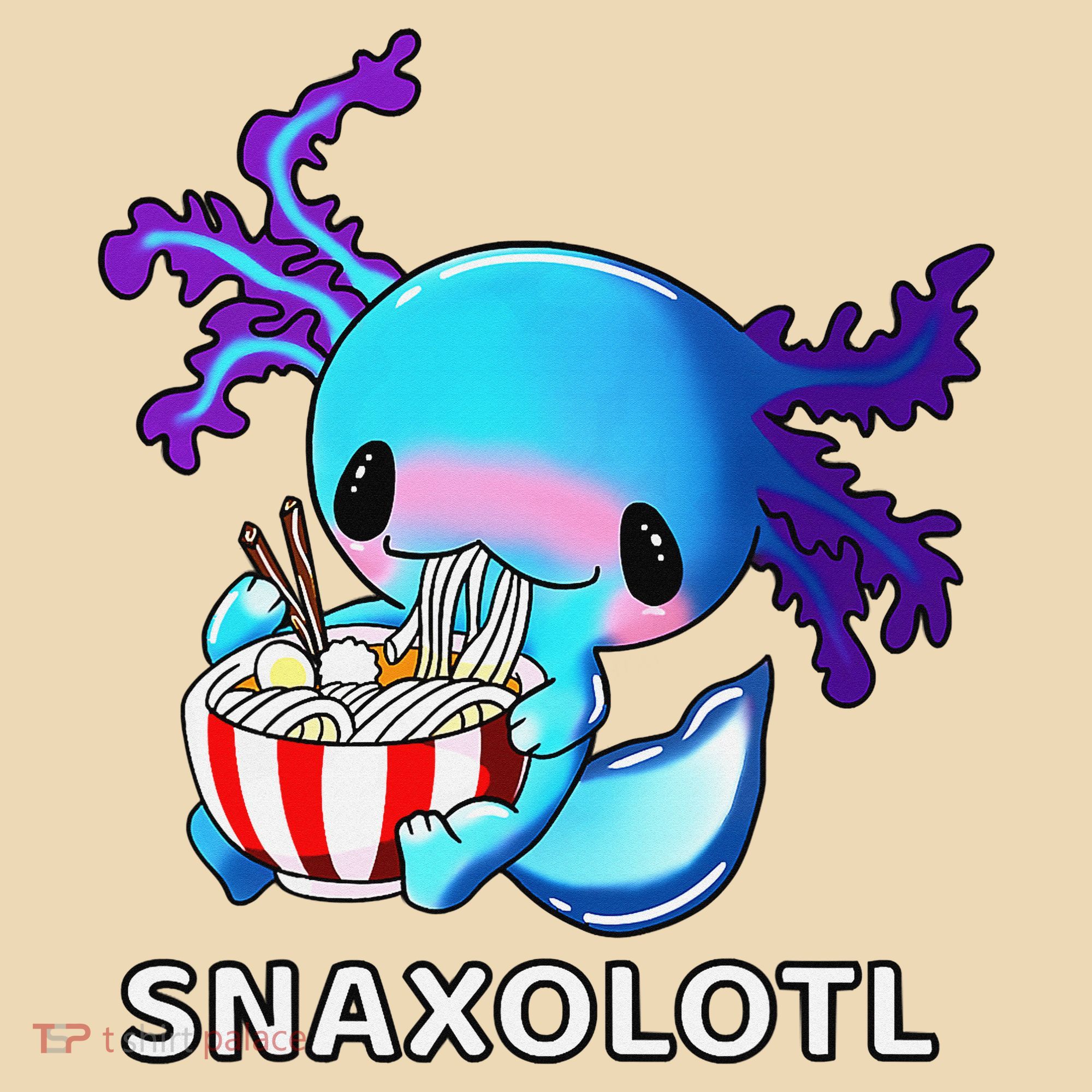 Cute Axolotl Lover Blue Snaxolotl Eating Ra Kawaii Anime  Tote Bag