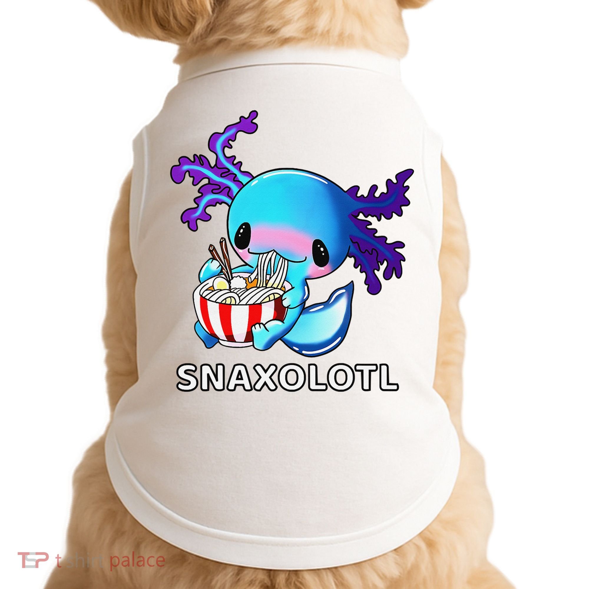 Cute Axolotl Lover Blue Snaxolotl Eating Ra Kawaii Anime  Doggie Tank