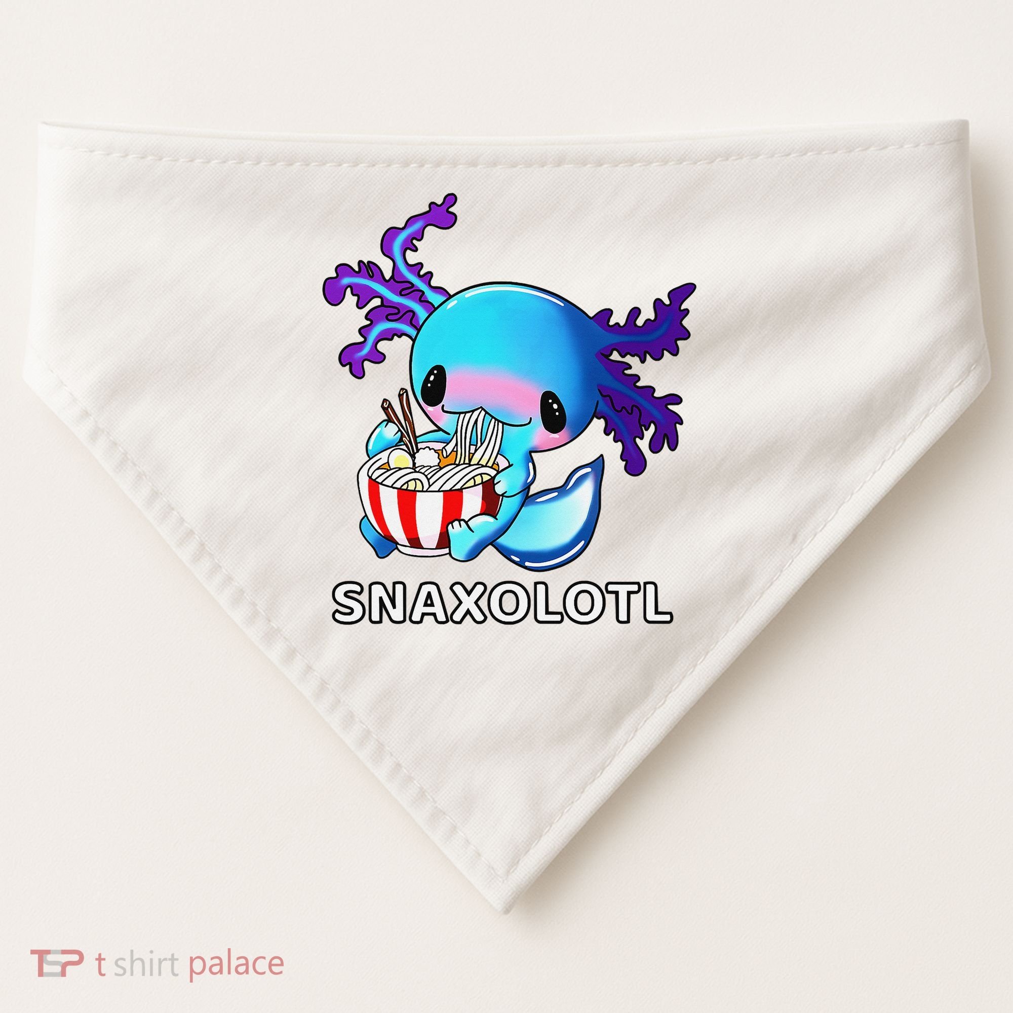 Cute Axolotl Lover Blue Snaxolotl Eating Ra Kawaii Anime  USA-Made Doggie Bandana