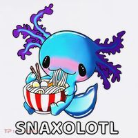 Cute Axolotl Lover Blue Snaxolotl Eating Ra Kawaii Anime  Hoodie thumb 2