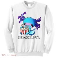 Cute Axolotl Lover Blue Snaxolotl Eating Ra Kawaii Anime  Sweatshirt thumb 0