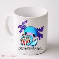 Cute Axolotl Lover Blue Snaxolotl Eating Ra Kawaii Anime  Coffee Mug thumb 0