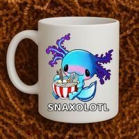 Cute Axolotl Lover Blue Snaxolotl Eating Ra Kawaii Anime  Coffee Mug thumb 2