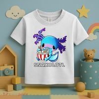 Cute Axolotl Lover Blue Snaxolotl Eating Ra Kawaii Anime  Toddler T-Shirt thumb 3
