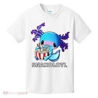 Cute Axolotl Lover Blue Snaxolotl Eating Ra Kawaii Anime  Kids T-Shirt thumb 0