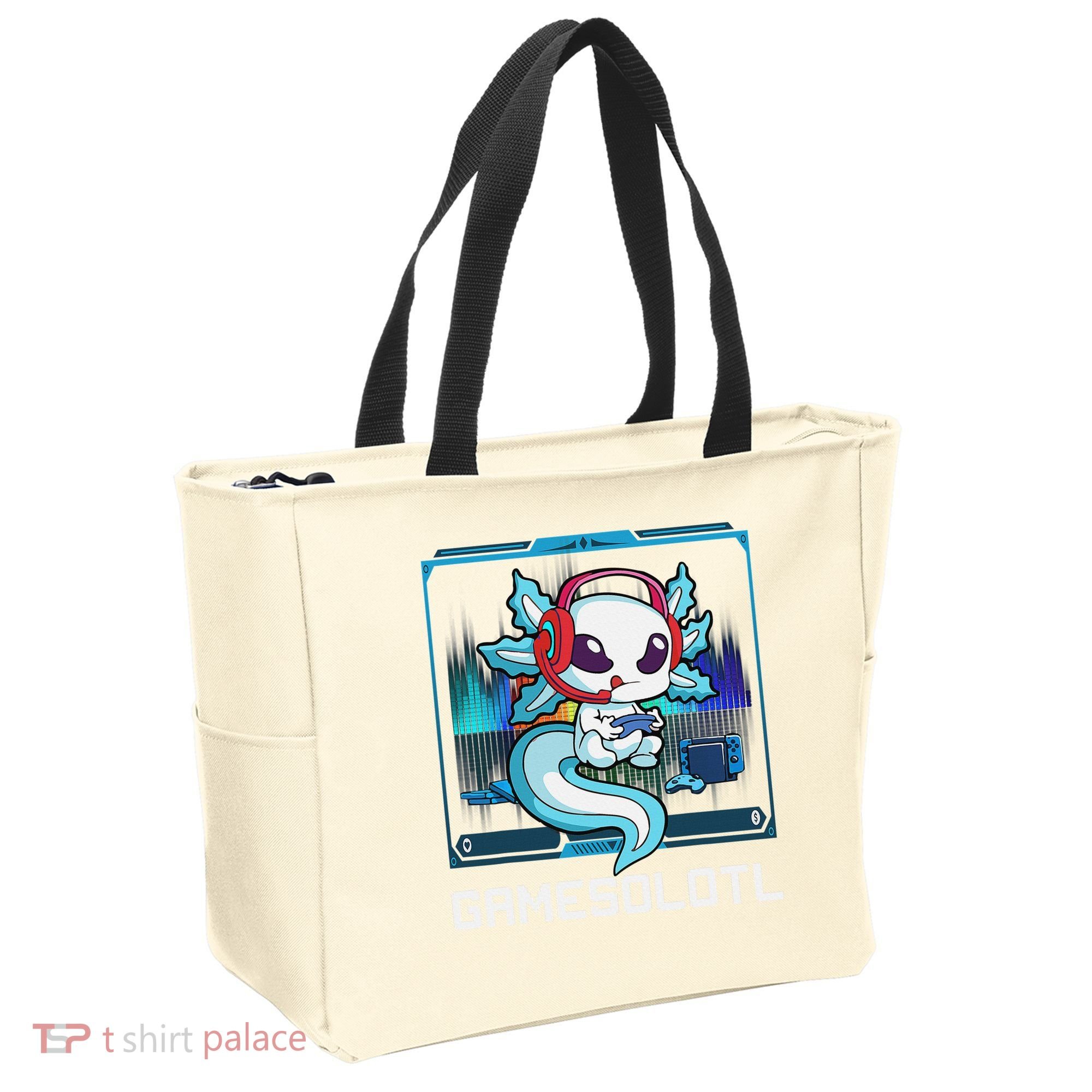 Cute Axolotl Lover Gamesalotl Gaming Axolotl Tote Bag