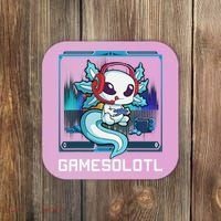 Cute Axolotl Lover Gamesalotl Gaming Axolotl Coaster thumb 0