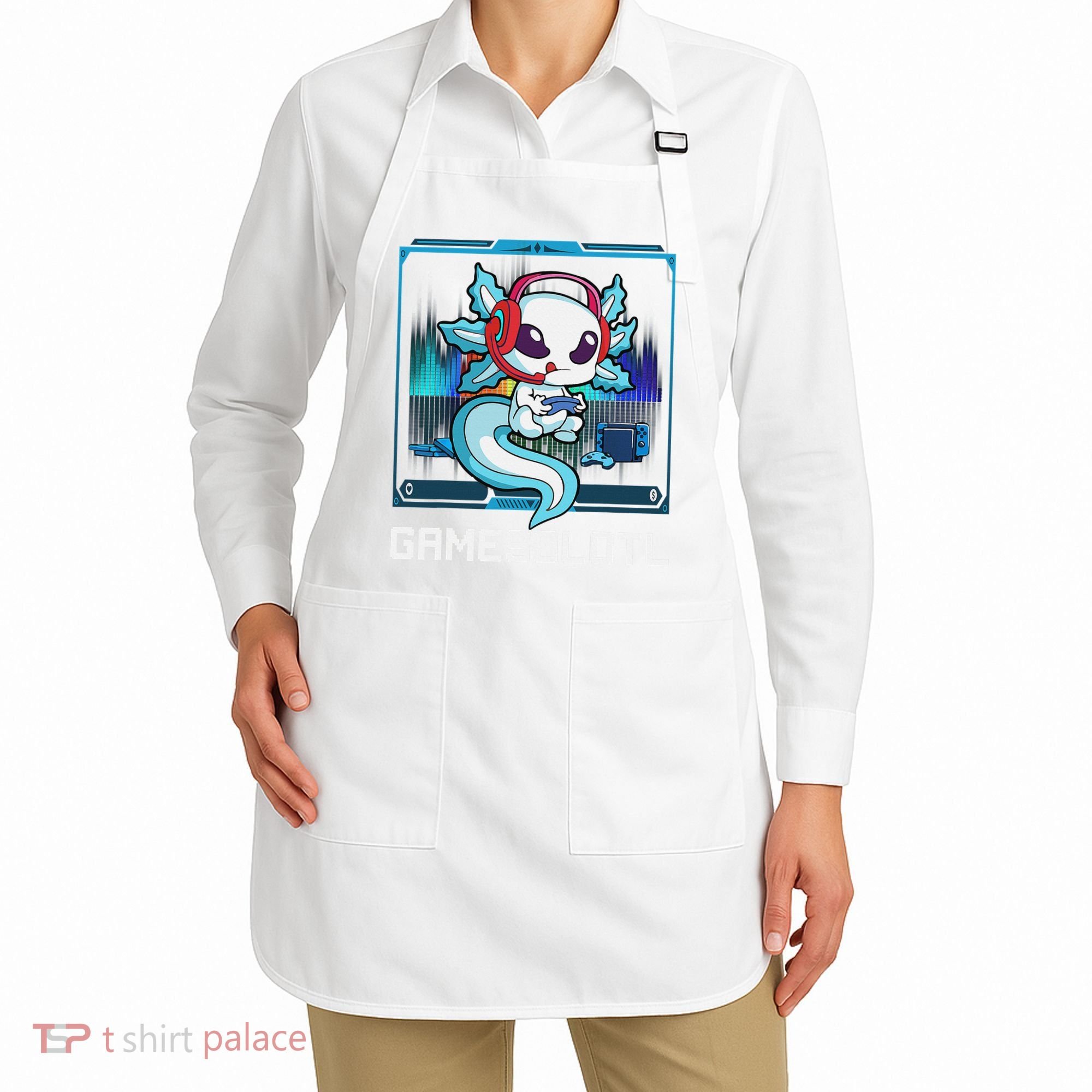 Cute Axolotl Lover Gamesalotl Gaming Axolotl Apron