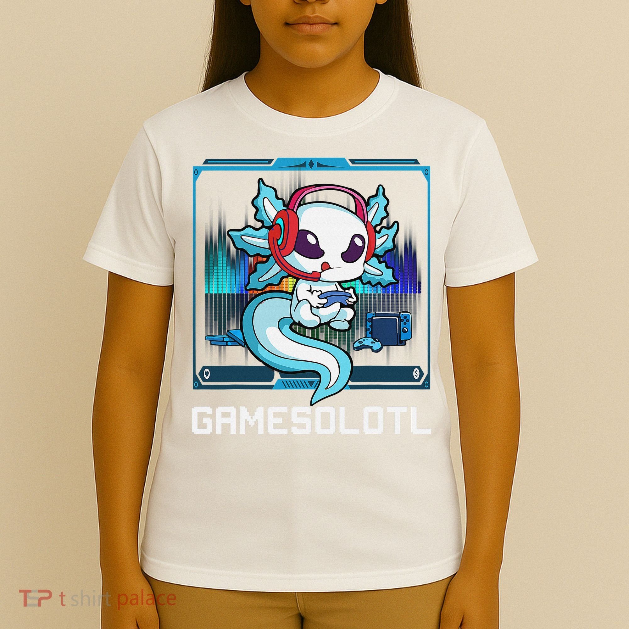 Cute Axolotl Lover Gamesalotl Gaming Axolotl T-Shirt