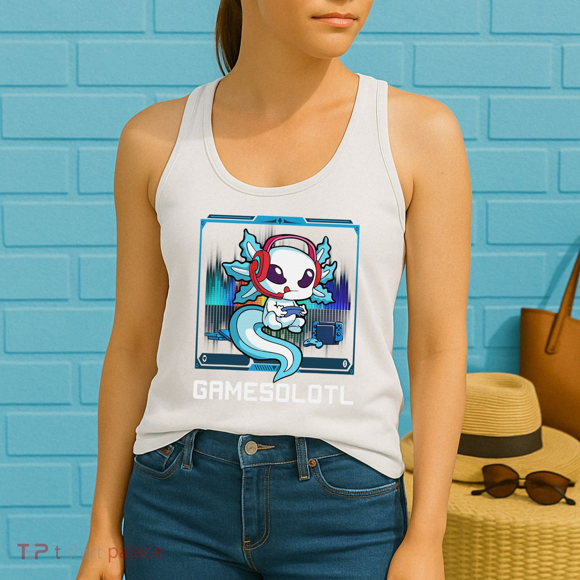 Cute Axolotl Lover Gamesalotl Gaming Axolotl Women's Tank Top
