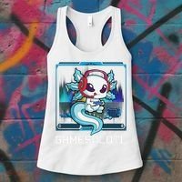 Cute Axolotl Lover Gamesalotl Gaming Axolotl Women's Tank Top thumb 3