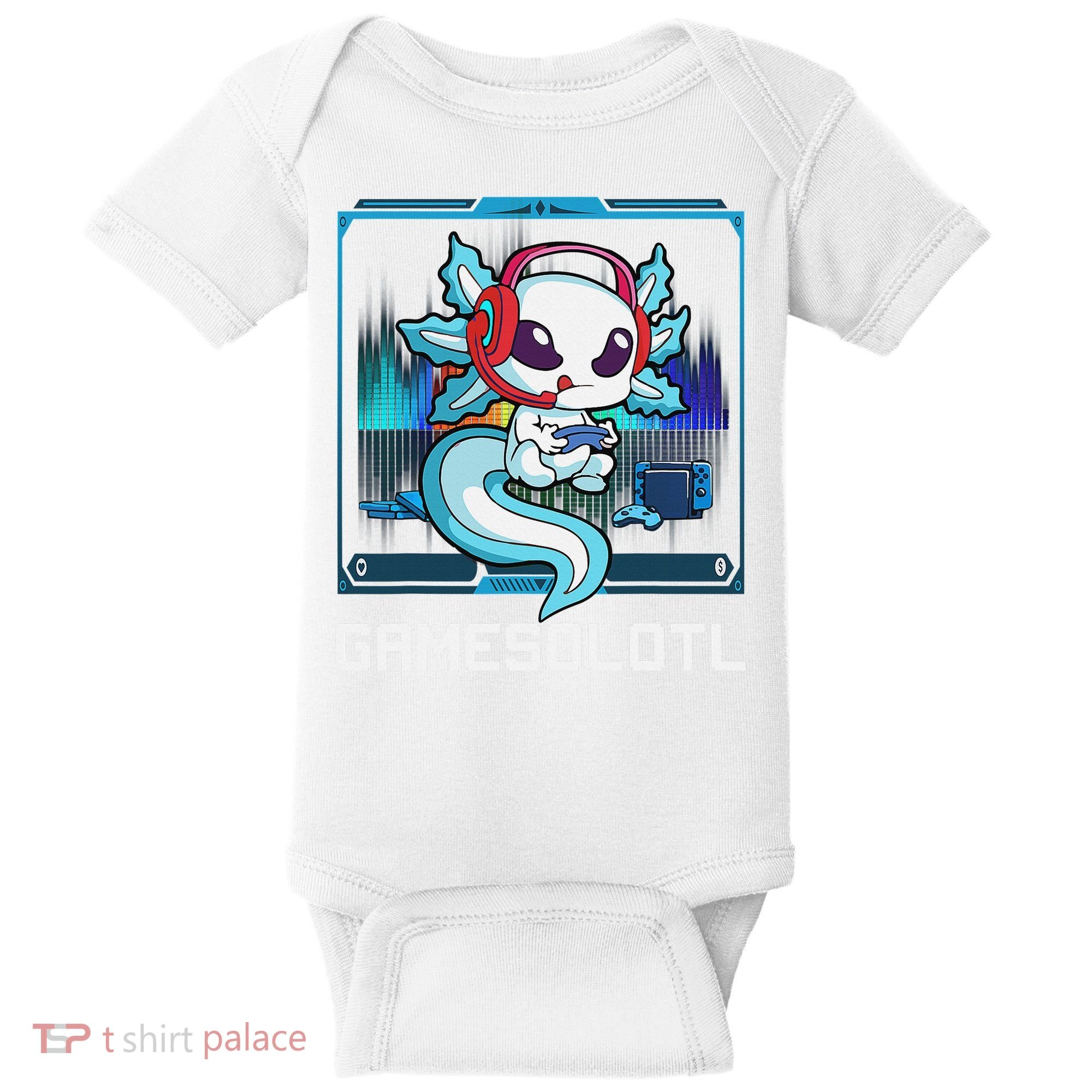 Cute Axolotl Lover Gamesalotl Gaming Axolotl Baby Bodysuit