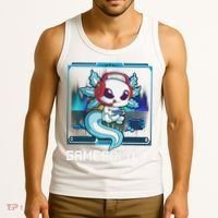 Cute Axolotl Lover Gamesalotl Gaming Axolotl Tank Top thumb 3