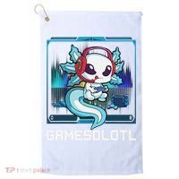 Cute Axolotl Lover Gamesalotl Gaming Axolotl Golf Towel thumb 0