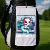 Cute Axolotl Lover Gamesalotl Gaming Axolotl Golf Towel thumb 2