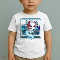 Cute Axolotl Lover Gamesalotl Gaming Axolotl Toddler T-Shirt thumb 2