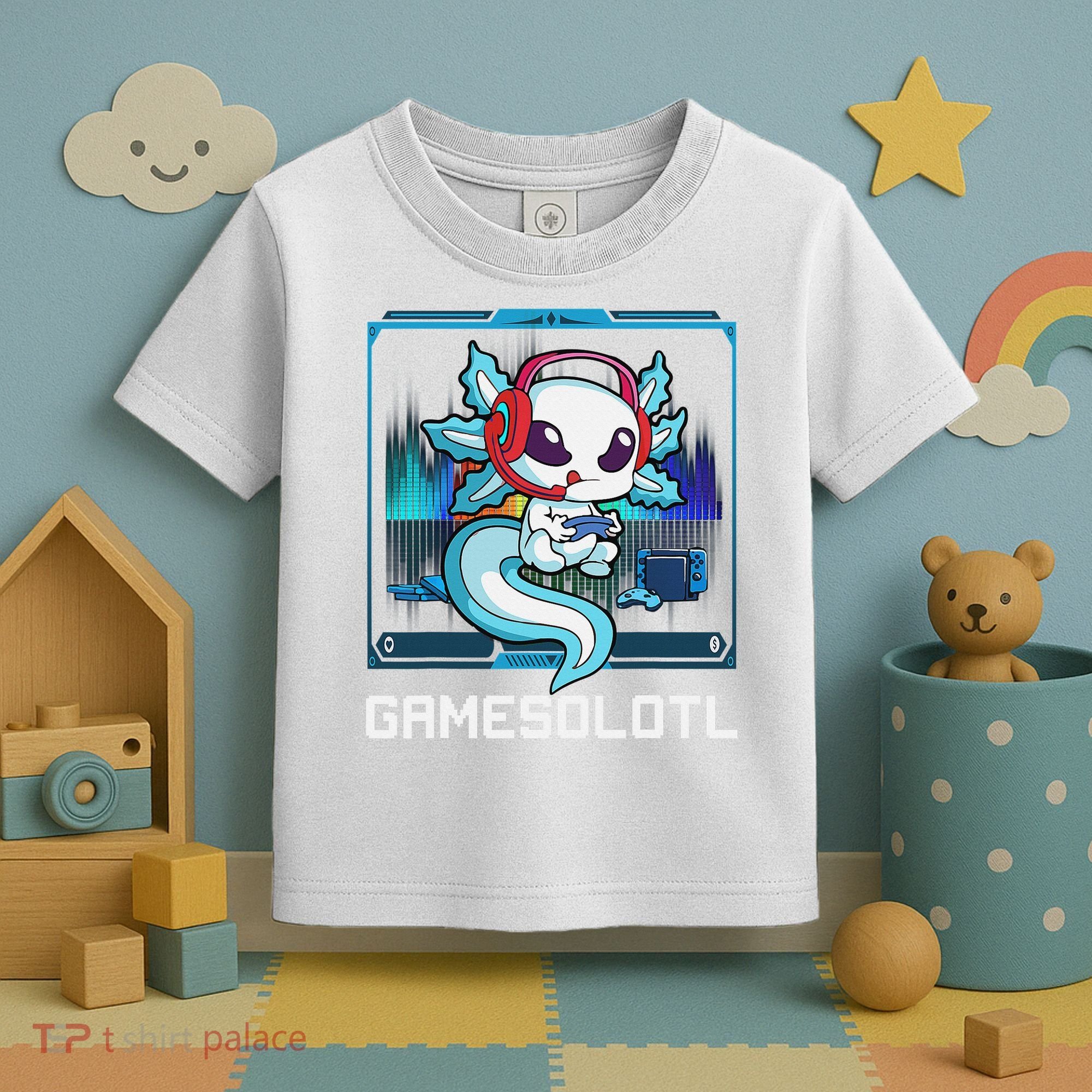Cute Axolotl Lover Gamesalotl Gaming Axolotl Toddler T-Shirt