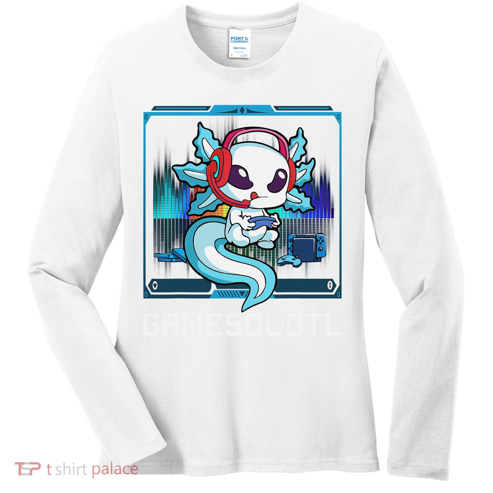Cute Axolotl Lover Gamesalotl Gaming Axolotl Women's Long Sleeve Shirt