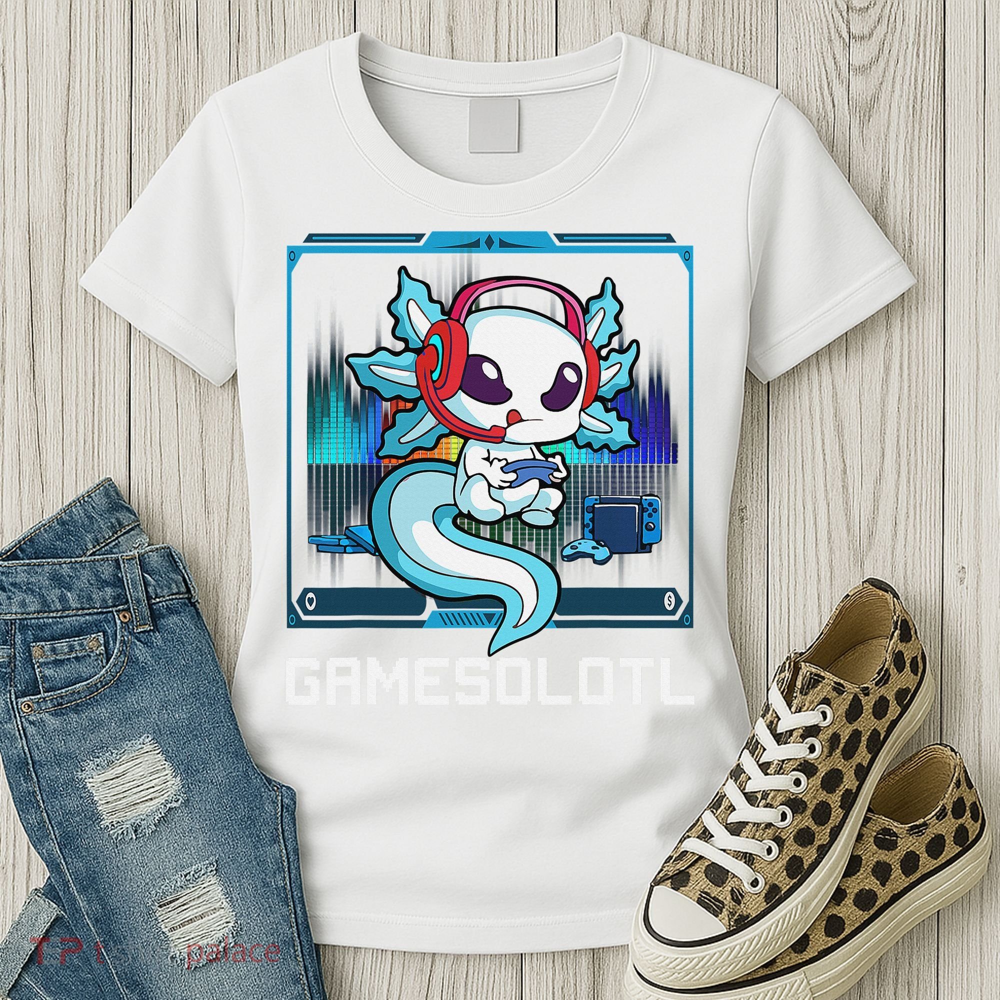 Cute Axolotl Lover Gamesalotl Gaming Axolotl Women's T-Shirt