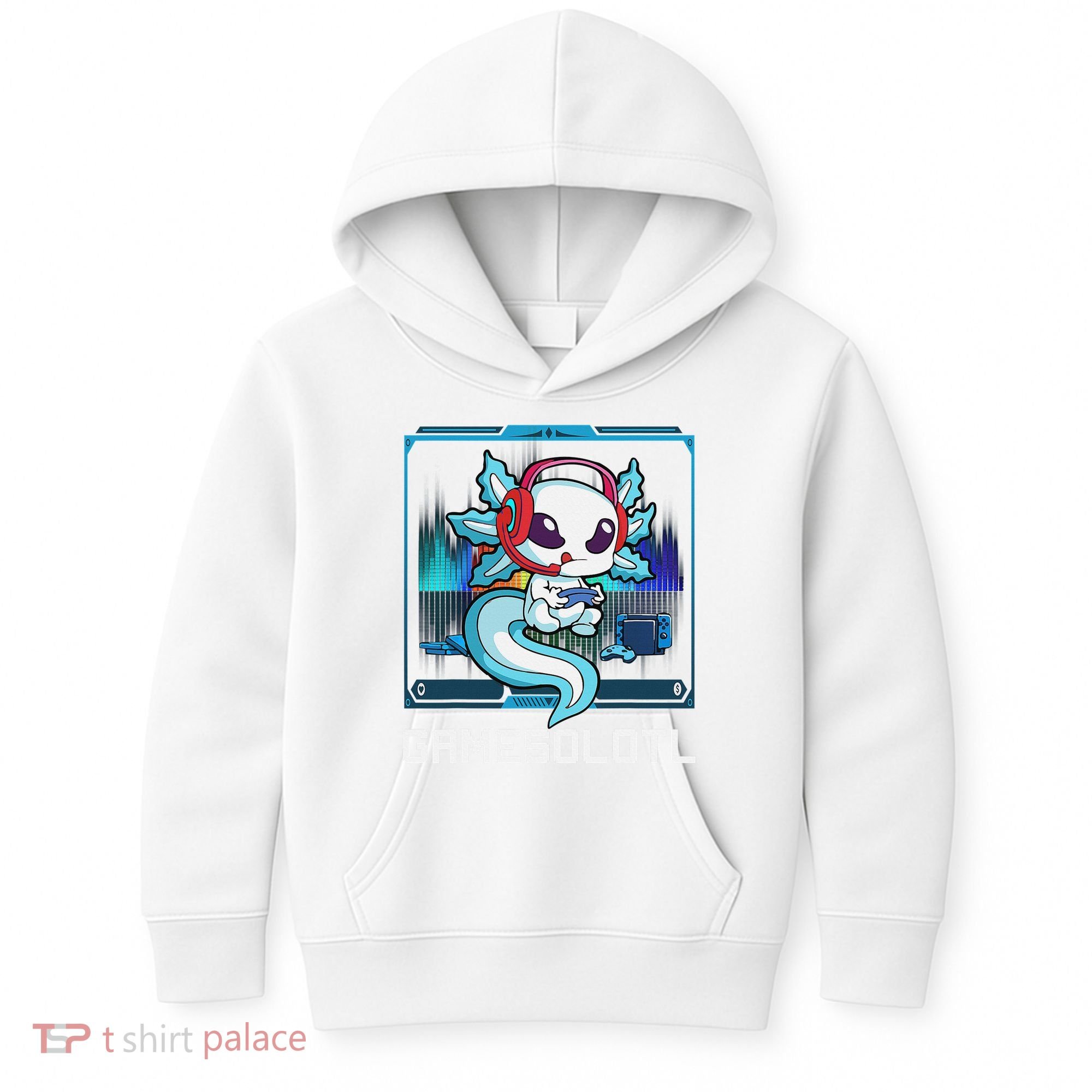 Cute Axolotl Lover Gamesalotl Gaming Axolotl Kids Hoodie