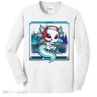 Cute Axolotl Lover Gamesalotl Gaming Axolotl Kids Long Sleeve Shirt thumb 0