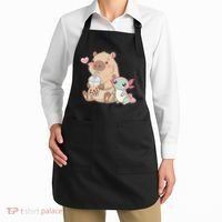 Cute Axolotl Lover Capybara Kawaii Anime Drinking Bubble Tea Apron thumb 2