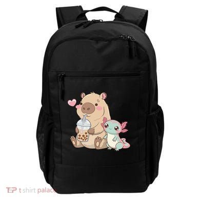 Cute Axolotl Lover Capybara Kawaii Anime Drinking Bubble Tea Backpack