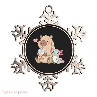 Cute Axolotl Lover Capybara Kawaii Anime Drinking Bubble Tea Ornament