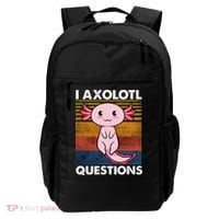 Cute Axolotl Lover Funny I Axolotl Questions Backpack thumb 0