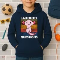 Cute Axolotl Lover Funny I Axolotl Questions Kids Hoodie thumb 2