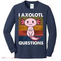 Cute Axolotl Lover Funny I Axolotl Questions Kids Long Sleeve Shirt thumb 0
