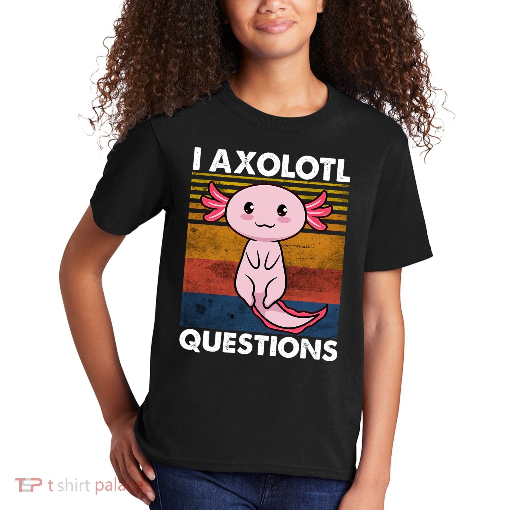 Cute Axolotl Lover Funny I Axolotl Questions Kids T-Shirt