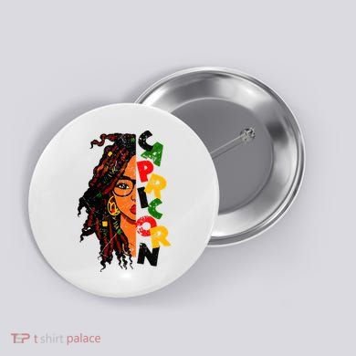 Capricorn Afro Locs Zodiac Signs Birthday Button