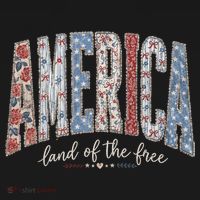 Cute America Land Of The Free Patchwork Varsity Style USA-Made Doggie Bandana thumb 2
