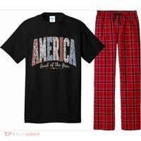 Cute America Land Of The Free Patchwork Varsity Style Pajama Set thumb 0